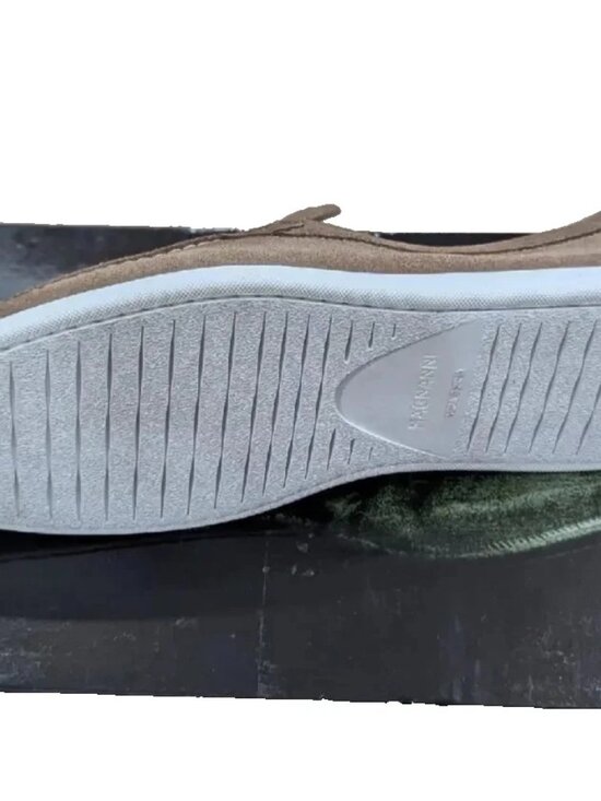 $395- Magnanni Garron Men\'s Slip On Suede Loafers Washed Taupe - RARE